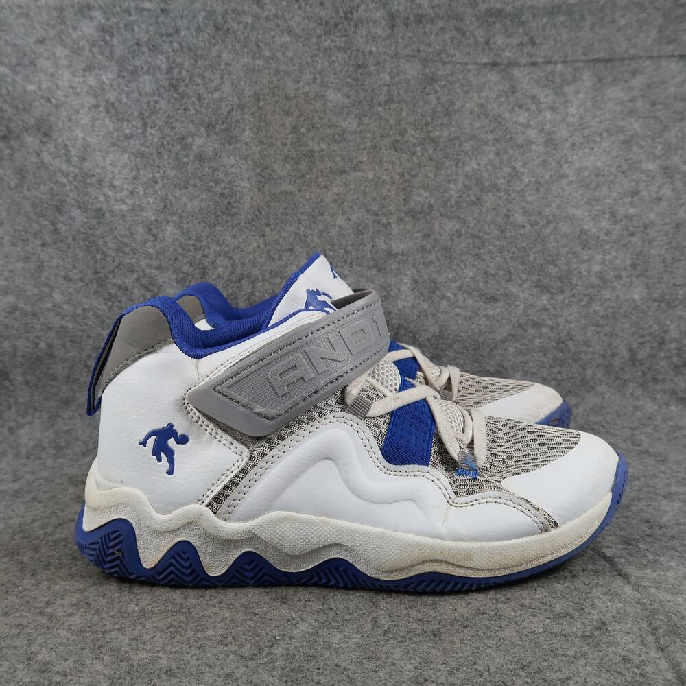 And1 Shoes Kids Boys 4 Basketball Sneakers Athletic Trainers Lace Up Strap White